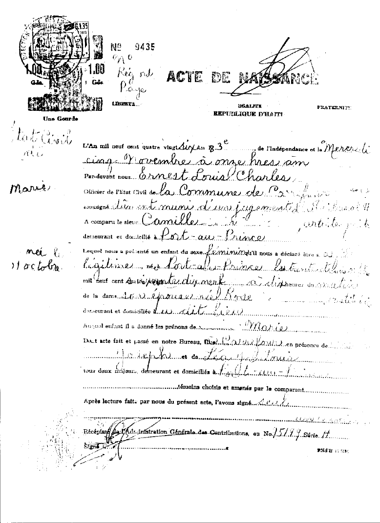 Caribbean Living: Haitian Birth certificate img Caribbean Living: Haitian Birth certificate img