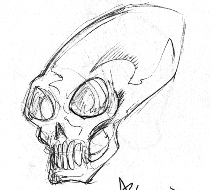 Sketch 365: Day 037 - Crystal Skull