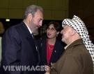 Fidel com Yasser Arafat, liderança da Organização para a Libertação da Palestina - OLP