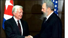 Fidel com Jimmy Carter, ex-presidente dos EUA, em visita à Cuba