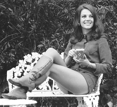 Natalie Wood with coffee and no pants.