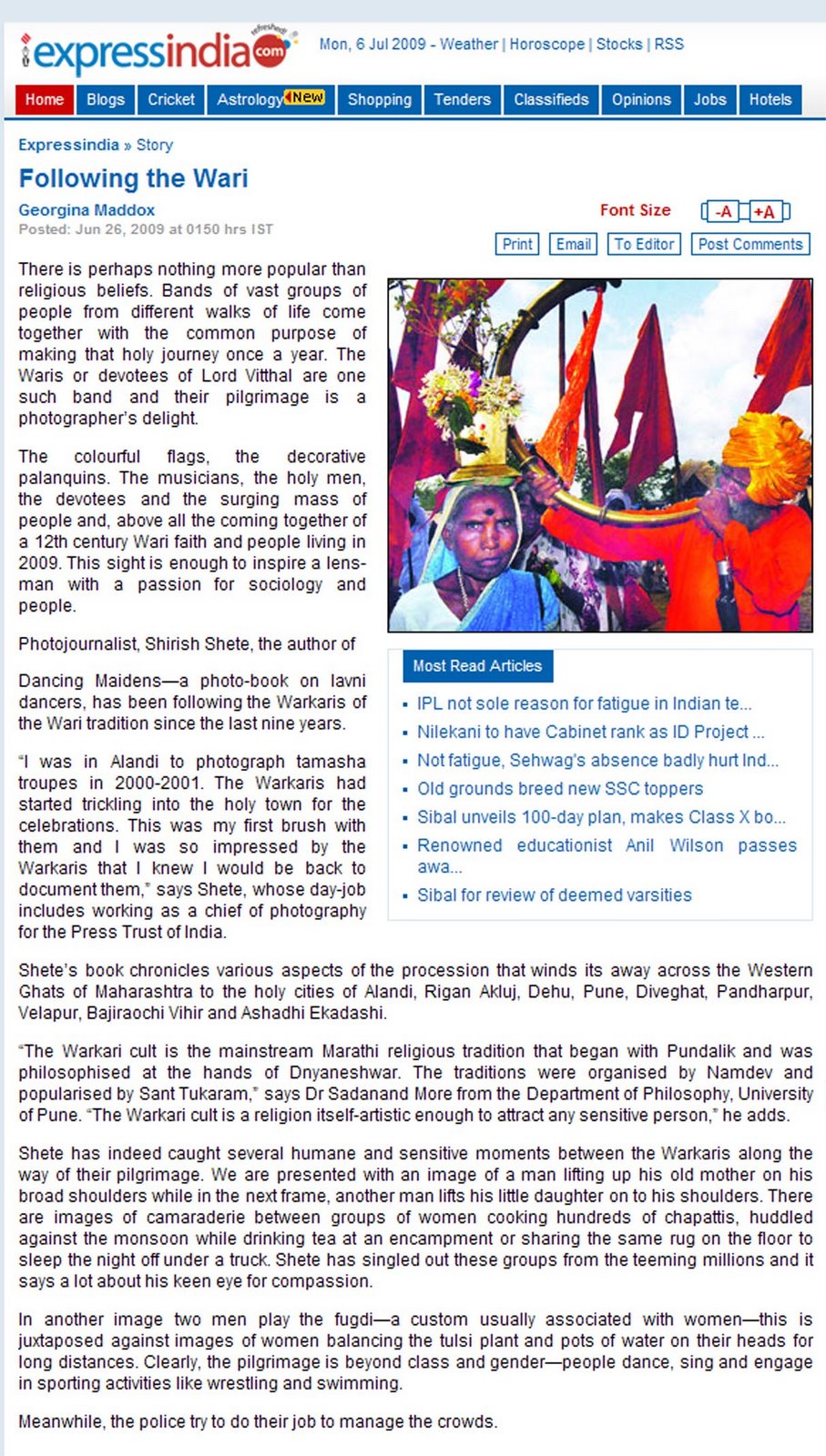 Inidian Express - Online Edition