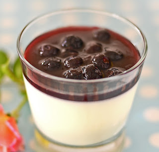 Rosewater Panna Cotta with Blueberries