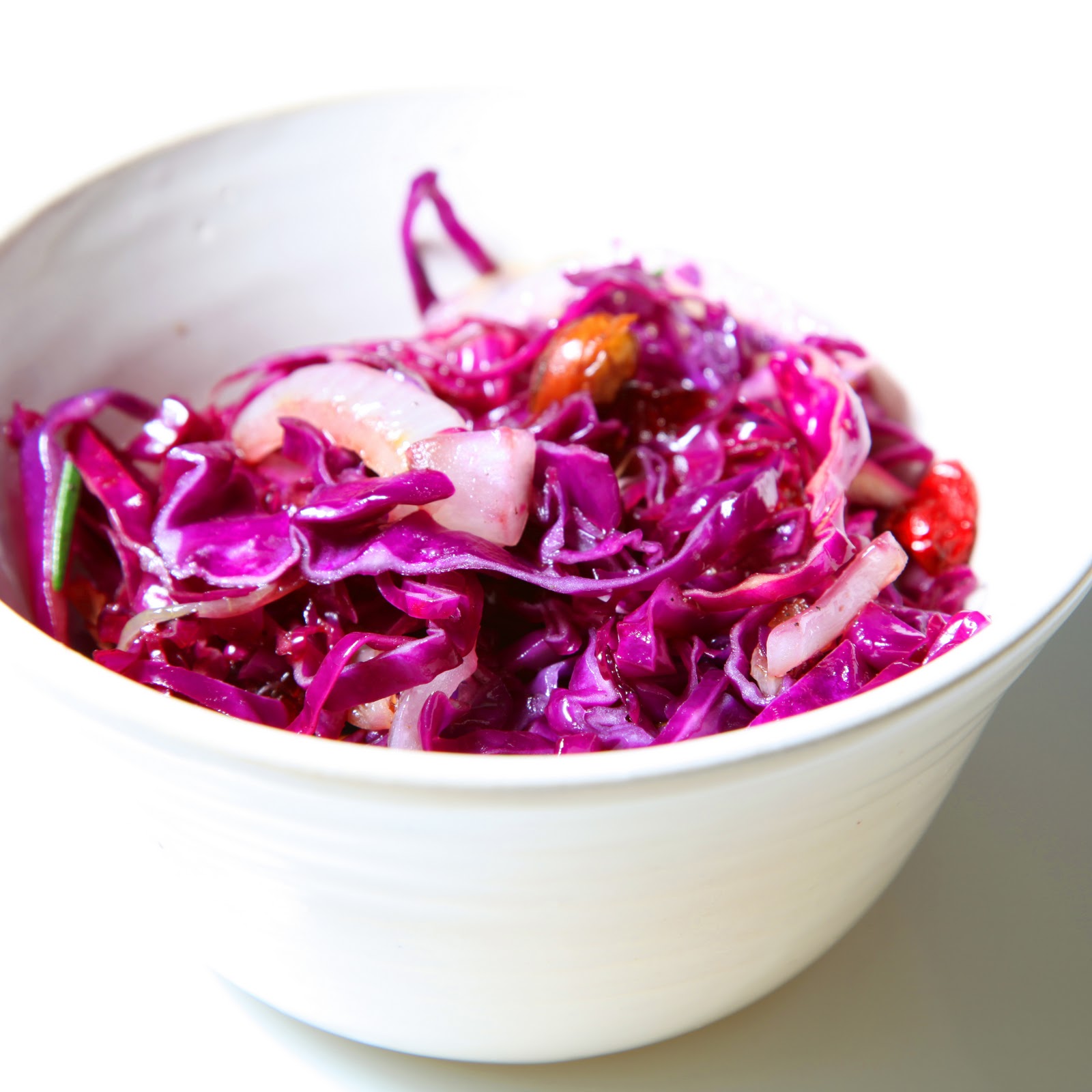 The 10 cent Diet Warm Red Cabbage Salad with Cranberries & Almonds