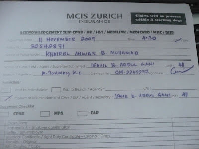 Mcis Zurich Insurance Berhad November 2009