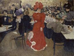 French 1872–1899 At Café d’Harcourt in Paris 1897 (detail)(Au Café d’Harcourt à Paris)oil on canvas114.0 x 148.0 cmStädel Museum, Frankfurt am MainAcquired in 1926 