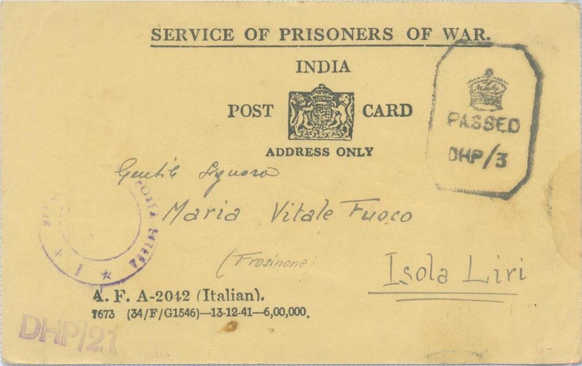 Philatelic Incarnation: Field Service Postcard for Italian POW