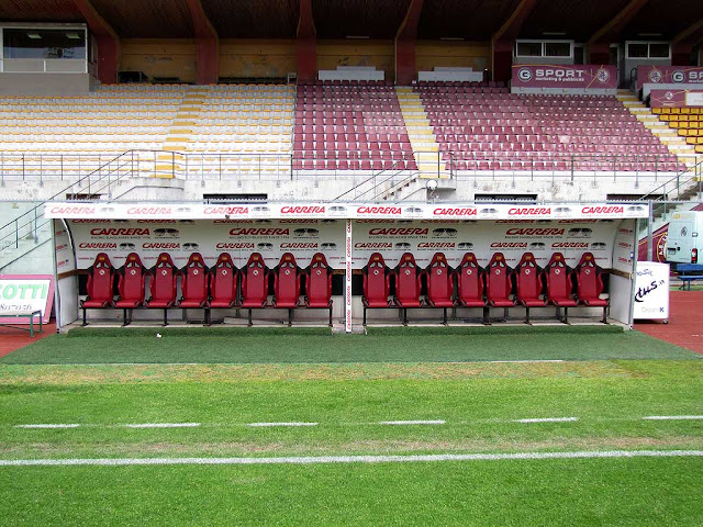 Team benches at the Ardenza Stadium, Livorno
