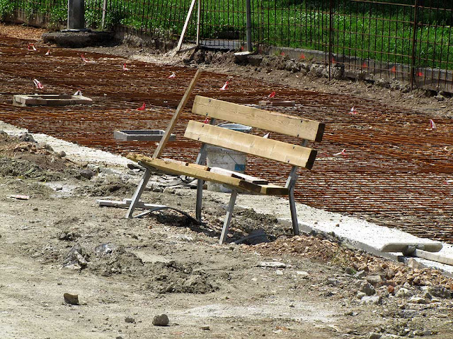 This will be a bench on the new canal, Piazza Anita Garibaldi, Livorno