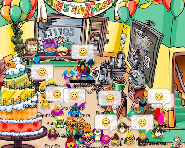 Resultado de imagen para 5th anniversary party 2010 club penguin