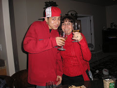 Mom and Josh sporting red
