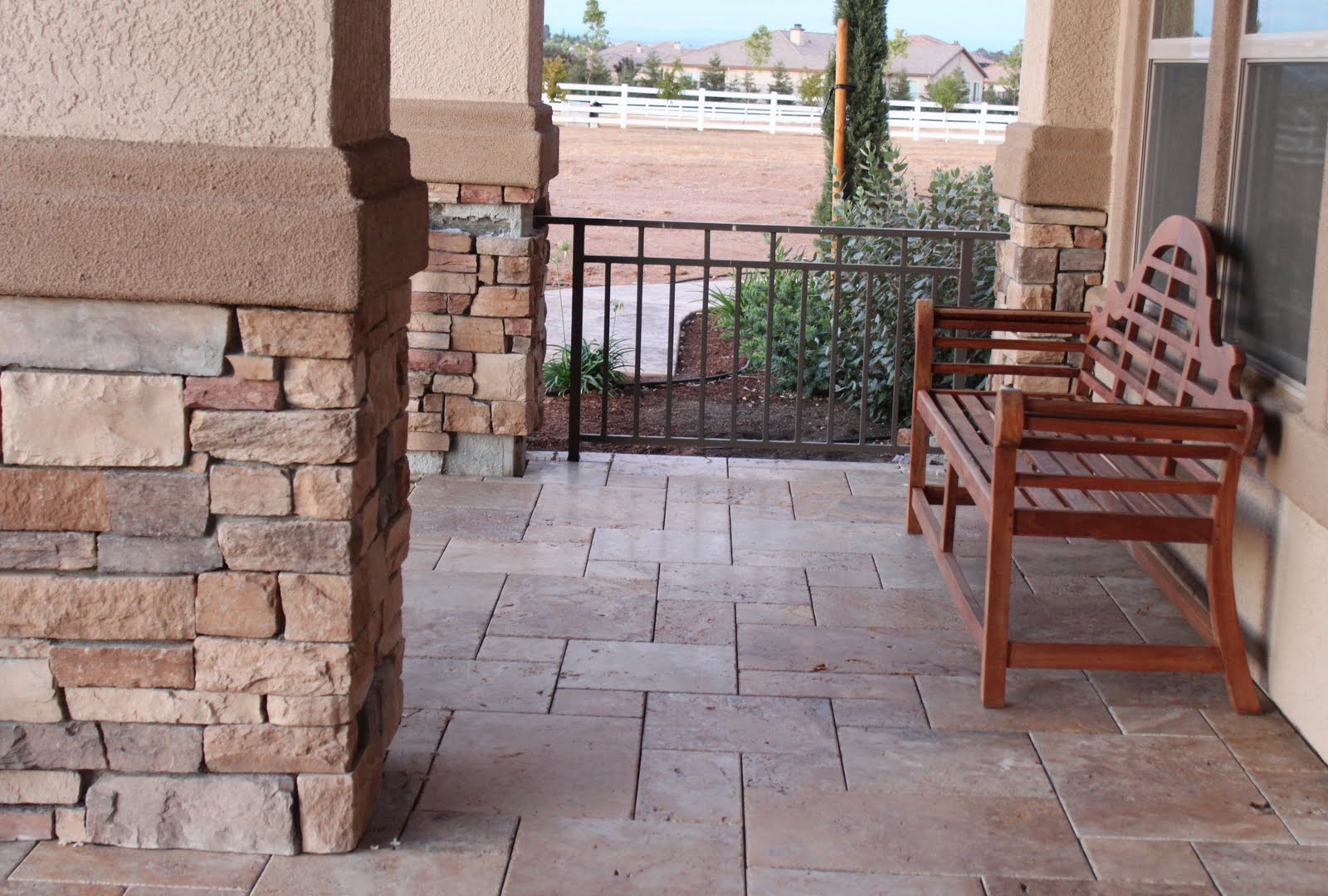Antique Style Versailles Pattern Travertine Porch