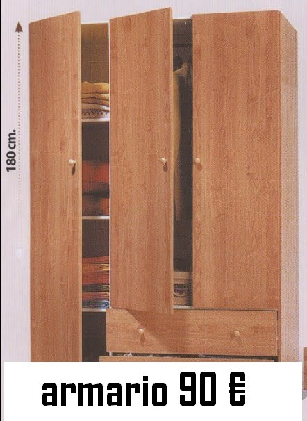 VENTA MOBILIARIO POR TRASLADO URGENTE: ARMARIO 3 PUERTAS CAJONES