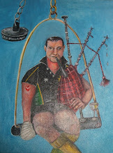 Painting of Cameron Cochrane, owner of Brown and Muir Plumbers and Selkirk Youth Rugby Coach.