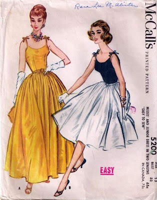 Vintage Mode: VINTAGE 50s ROCKABILLY PROM EVENING DRESS PATTERN B33