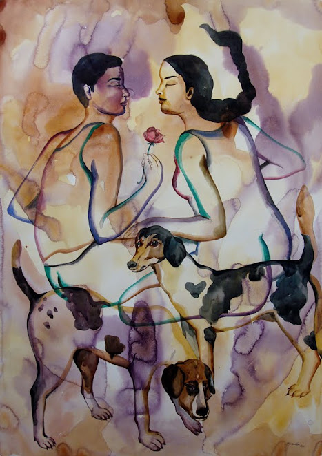 a rose without u,28x40in.wc on paper,2009