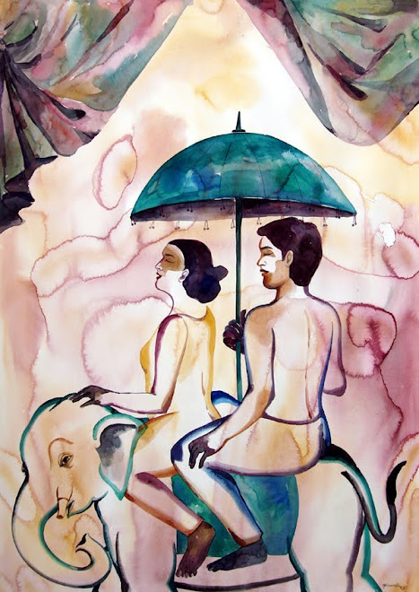 Gargantuan ceremony,40X28inches,watercolour, year 2009