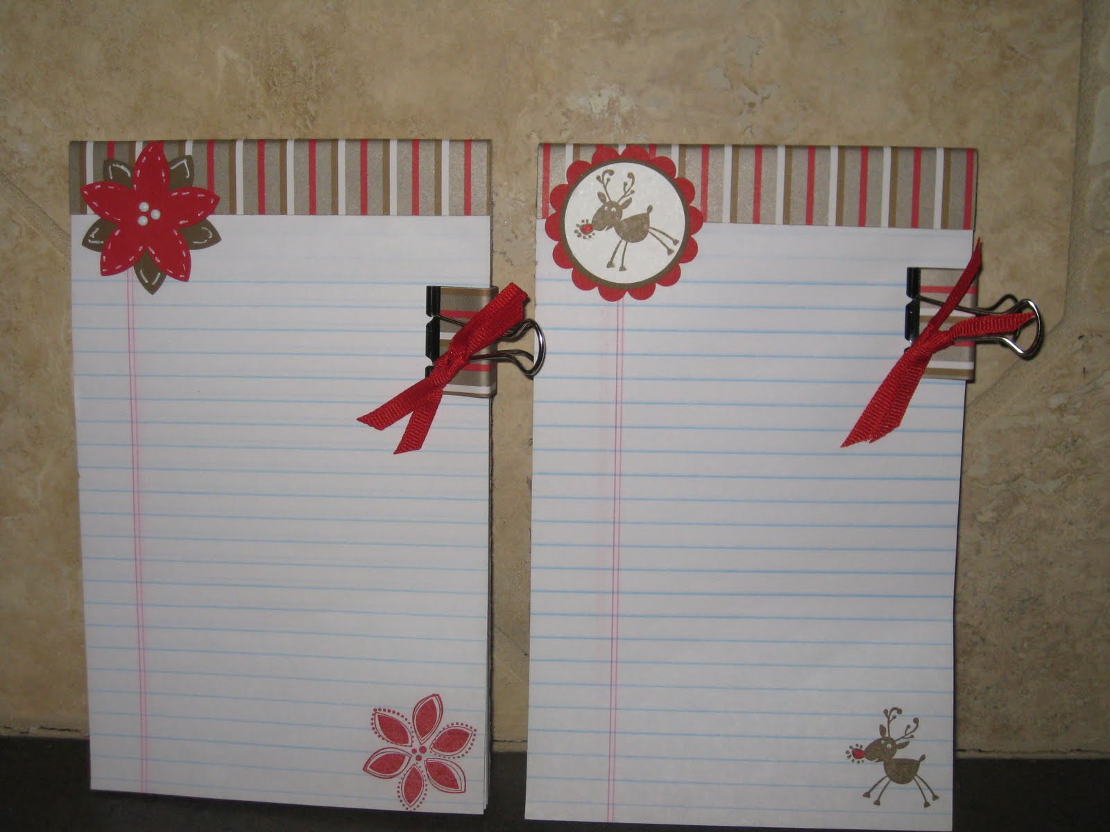 Narrowroad stamping Christmas Notepads & craft night handouts