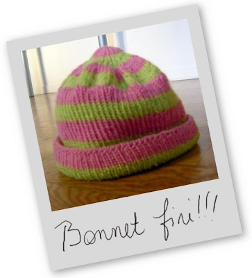 bonnet tricot fini