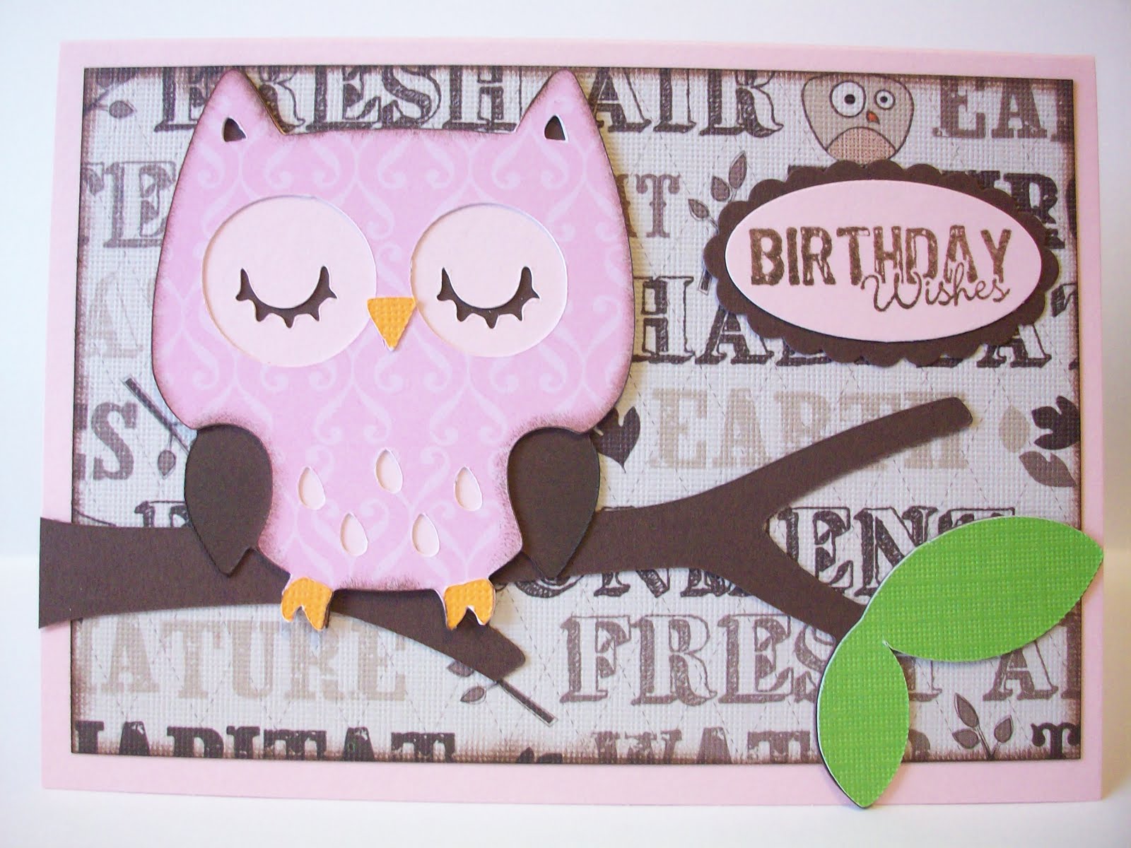 Handmade with Love: Owl birthday card
