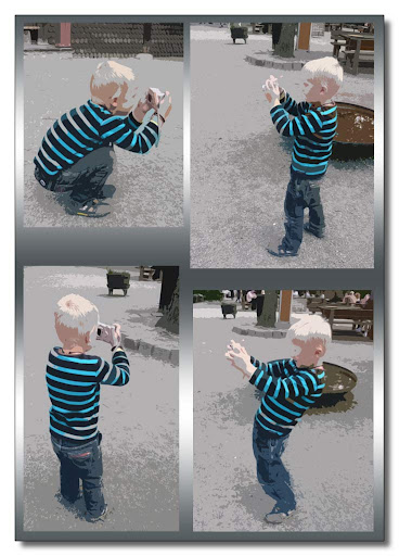 Liten fotograf in action