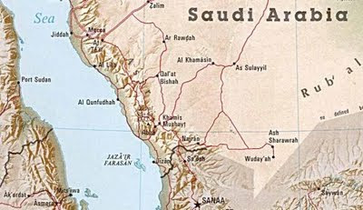Online Maps: Saudi Arabia relief map