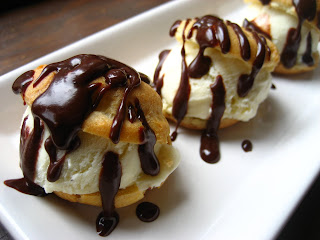 Home Cooking In Montana: Profiteroles Filled with Vanilla Ice Cream