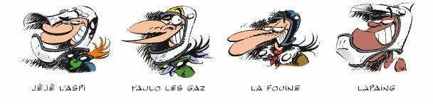 Les personnages de joe bar team