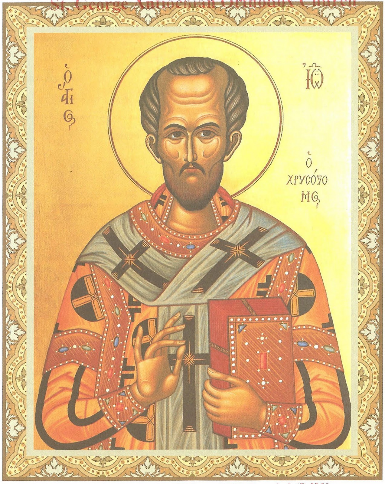 St. John Chrysostom, Patriarch of Constantinople.