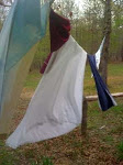 Sheets drying in the wind