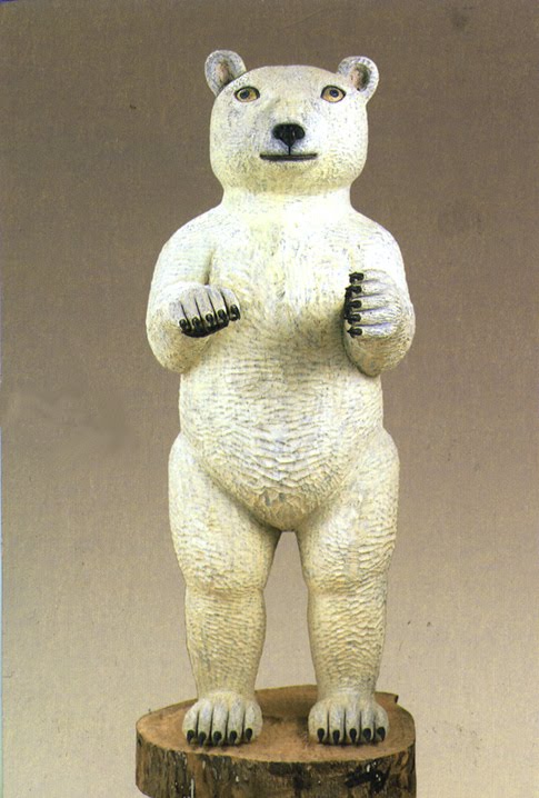 熊の彫刻② 木彫りの熊 クマの彫刻 サンタクロース熊 擬人化熊 木彫り