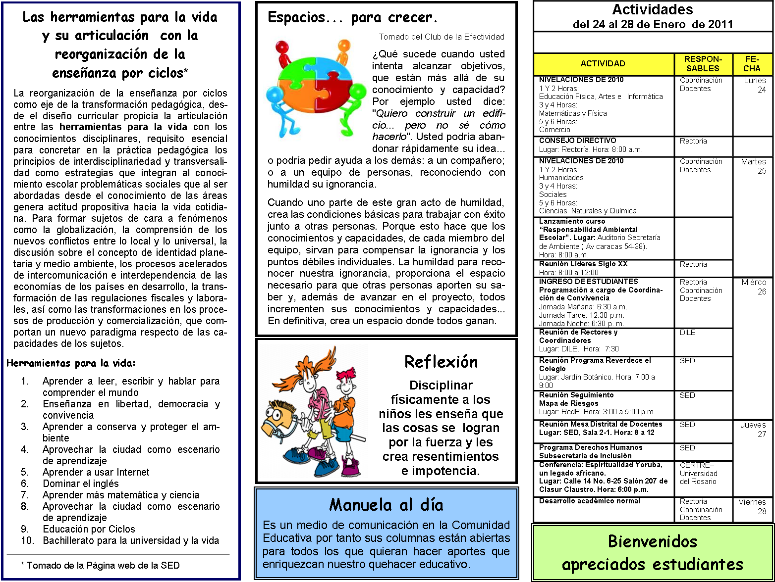 MANUELA AL DIA: 01/01/2011 - 02/01/2011