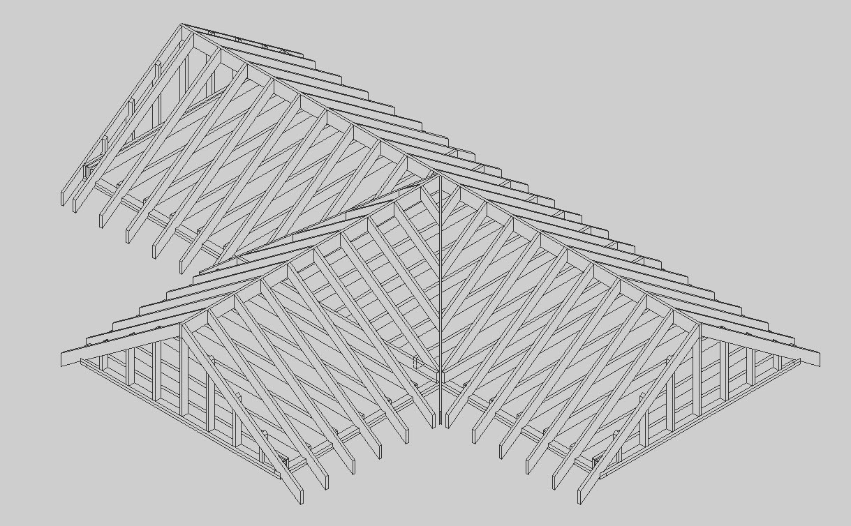 Схема двухуровневой крыши