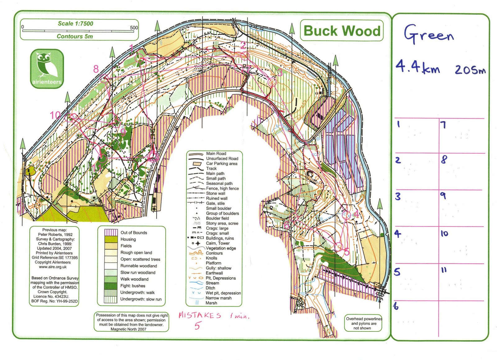 Orientēšanās kartes Buck Wood (Bradford)