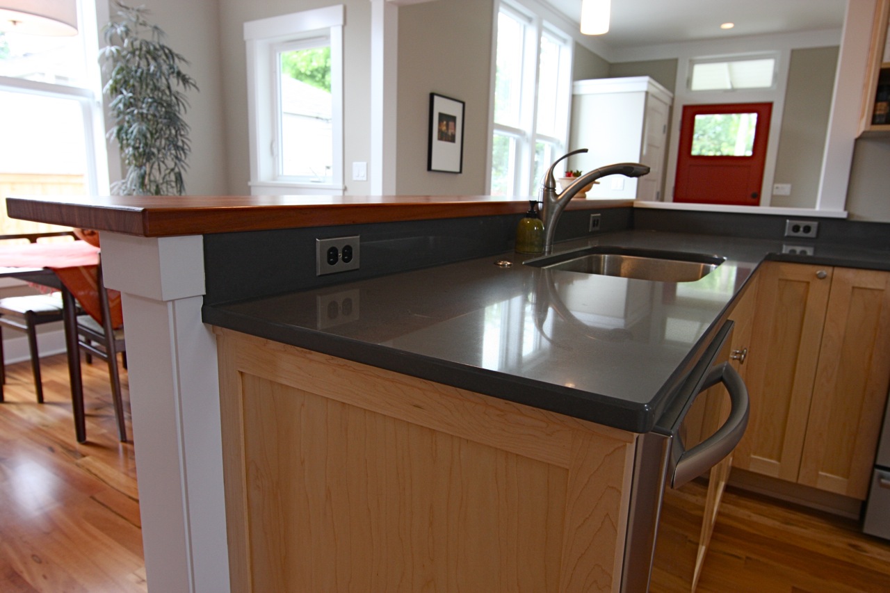 details of home kitchen bar top
