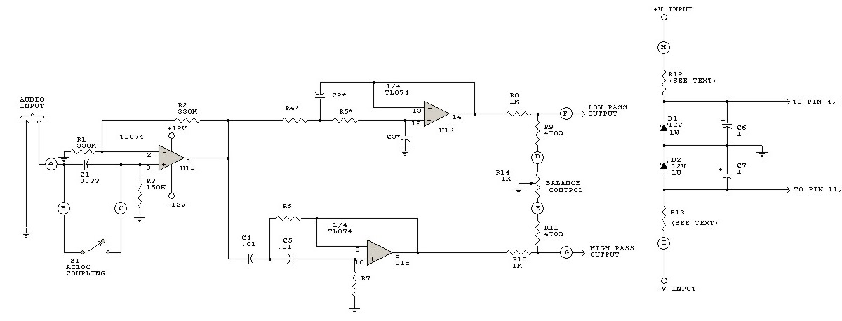 Circuitos de Electronica: Electronic Crossover Circuit