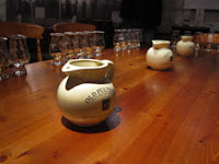water jug and tasting glasses at pulteney distillery
