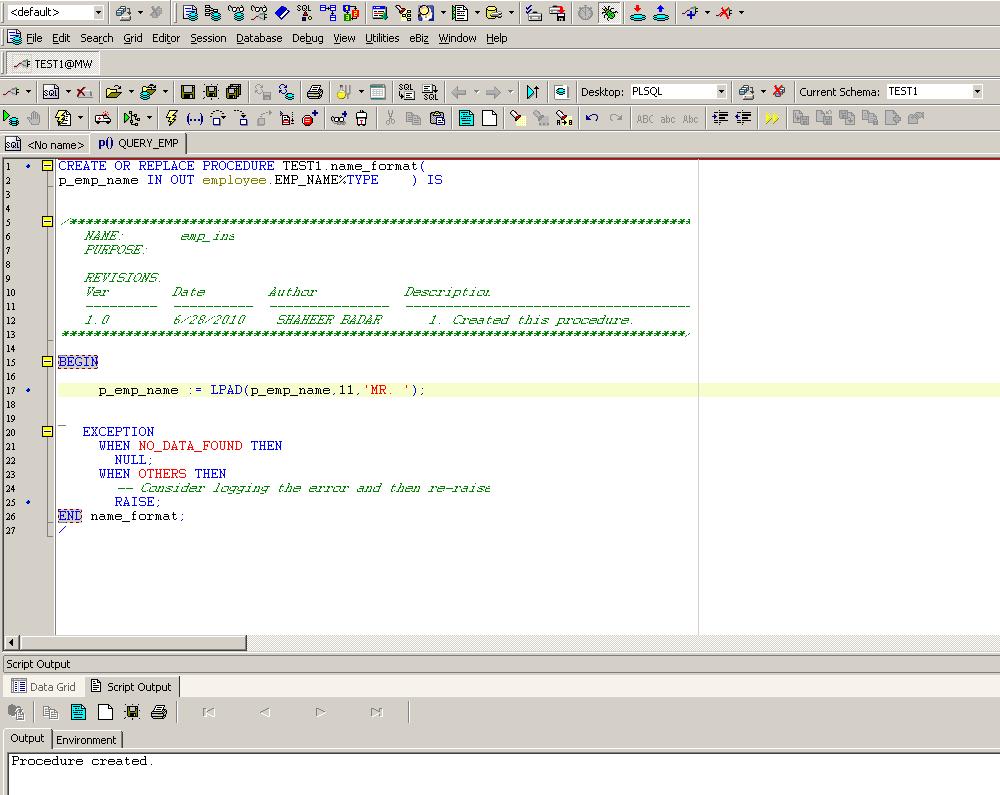 Oracle Procedures by examples