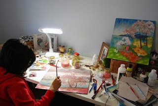 Noferin working in studio. 2009