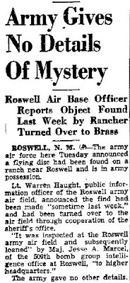 Flying Saucer is Found in New Mexico - Walla Walla Union-Bulletin 7-8-1947 (Body A)