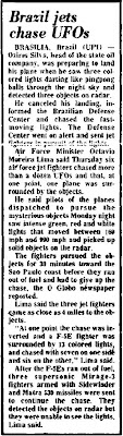 Brazil Jets Chase UFOs - Valley Independent 5-23-1986