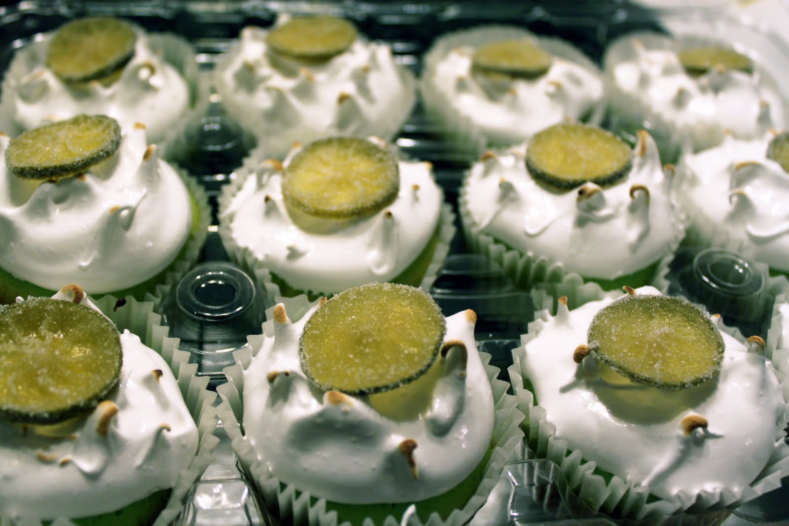 omnoms by kelly Key Lime Cupcakes with Swiss Meringue and Candied