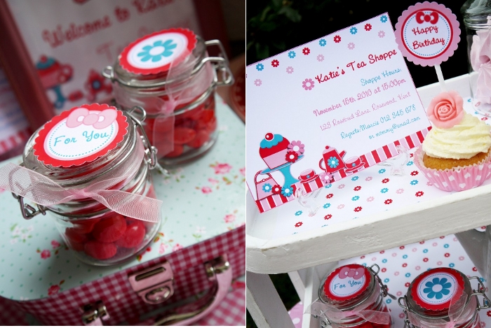 Pink and Aqua Tea Party Ideas & Printables - BirdsParty.com