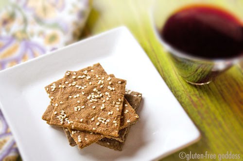 Garlic and Sesame Crackers