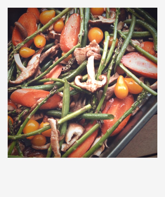 Balsamic Roasted Veggie Smothered Baked Potatoes