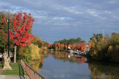 fall foliage looking west, Erie Canal at Fairport NY (c)2008 jcb