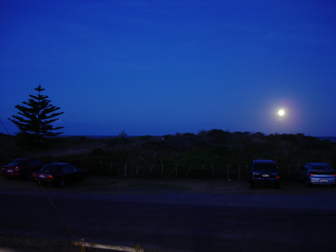 Moon over Waihi Beach