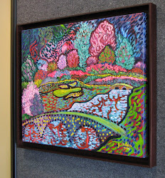 canvas frame framing float mount floater framed custom floating wall mounted wrapped artwork corners example dark