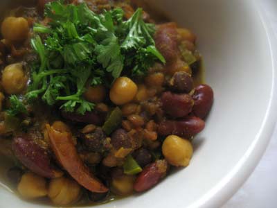 Chickpeas Kidney Beans And Lentils With A Spicy Tomato Sauce Lisa S Kitchen Vegetarian Recipes Cooking Hints Food Nutrition Articles