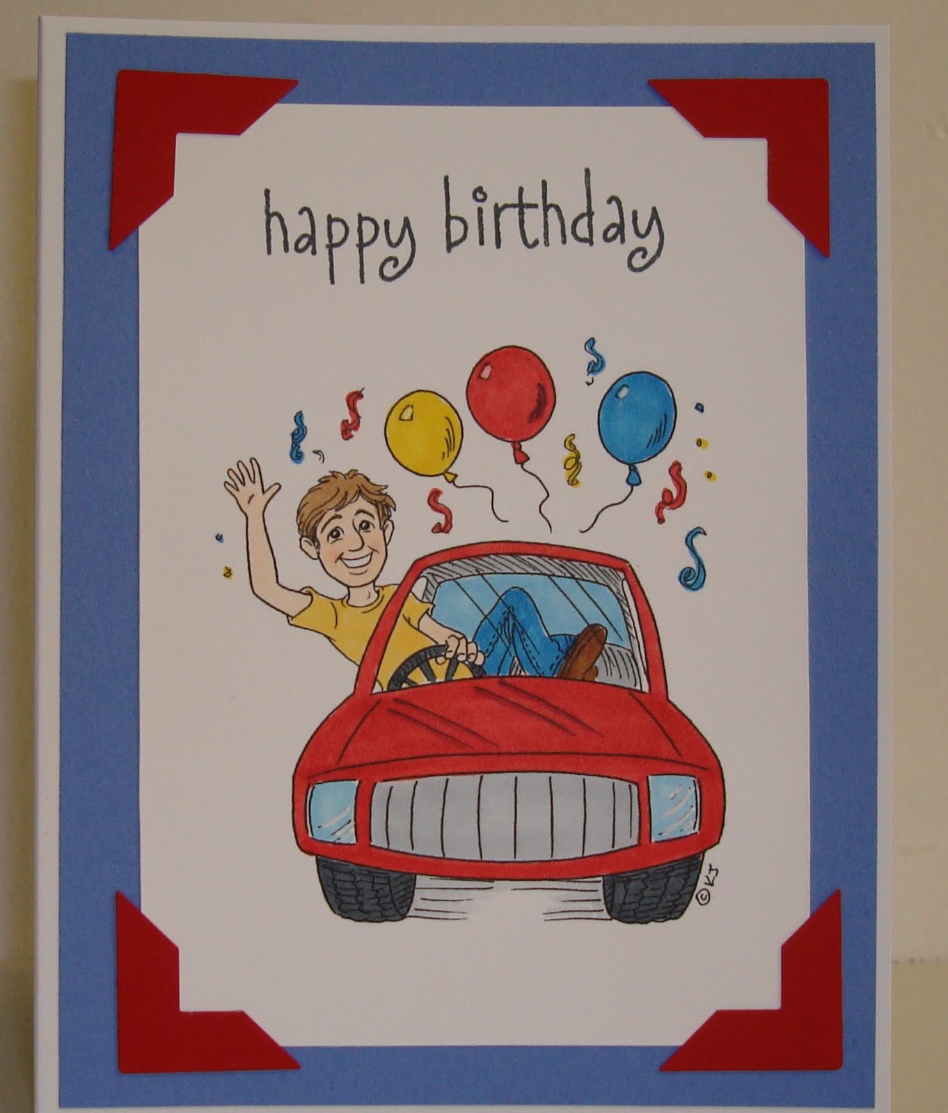 Kelly Creates: Driving Teens Happy Birthday Cards